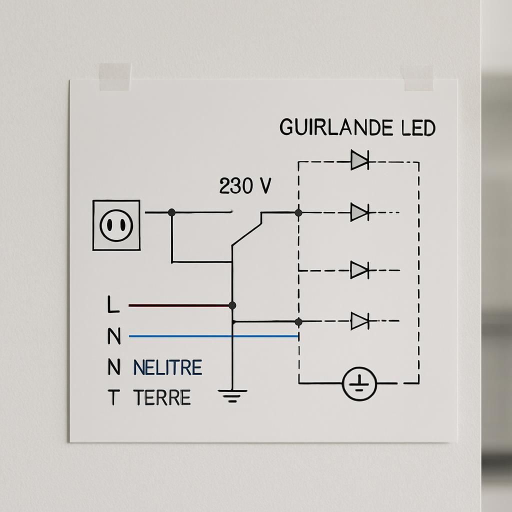 Découvrez notre guide complet du schéma électrique pour guirlande LED 3 fils, avec des explications claires pour une installation facile et sécurisée.