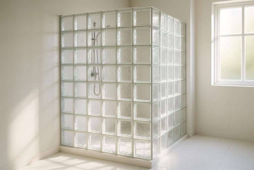Découvrez la paroi de douche en brique de verre, alliant élégance et luminosité pour une salle de bain moderne et raffinée. Apportez style et clarté à votre espace douche.