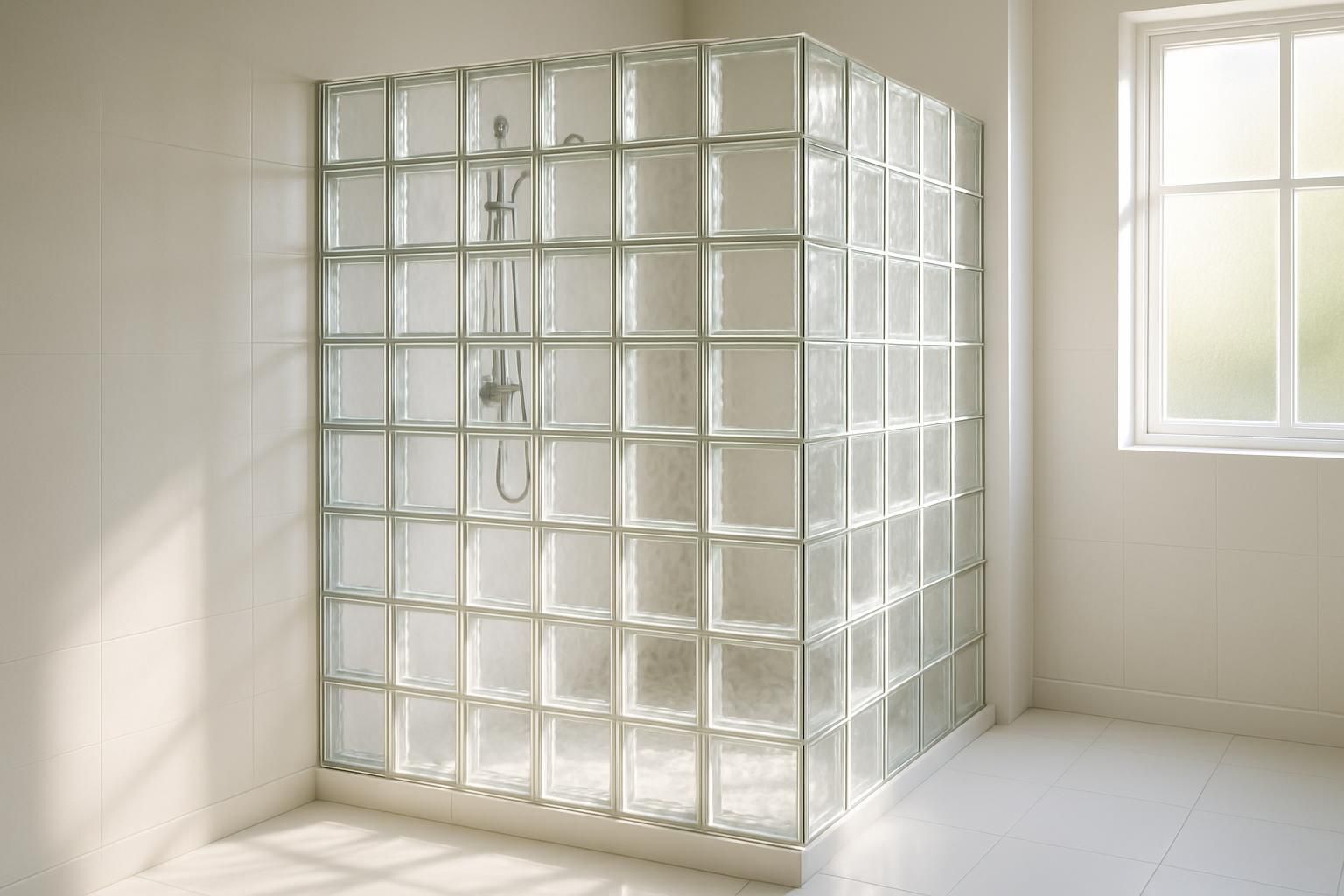 Découvrez la paroi de douche en brique de verre, alliant élégance et luminosité pour une salle de bain moderne et raffinée. Apportez style et clarté à votre espace douche.
