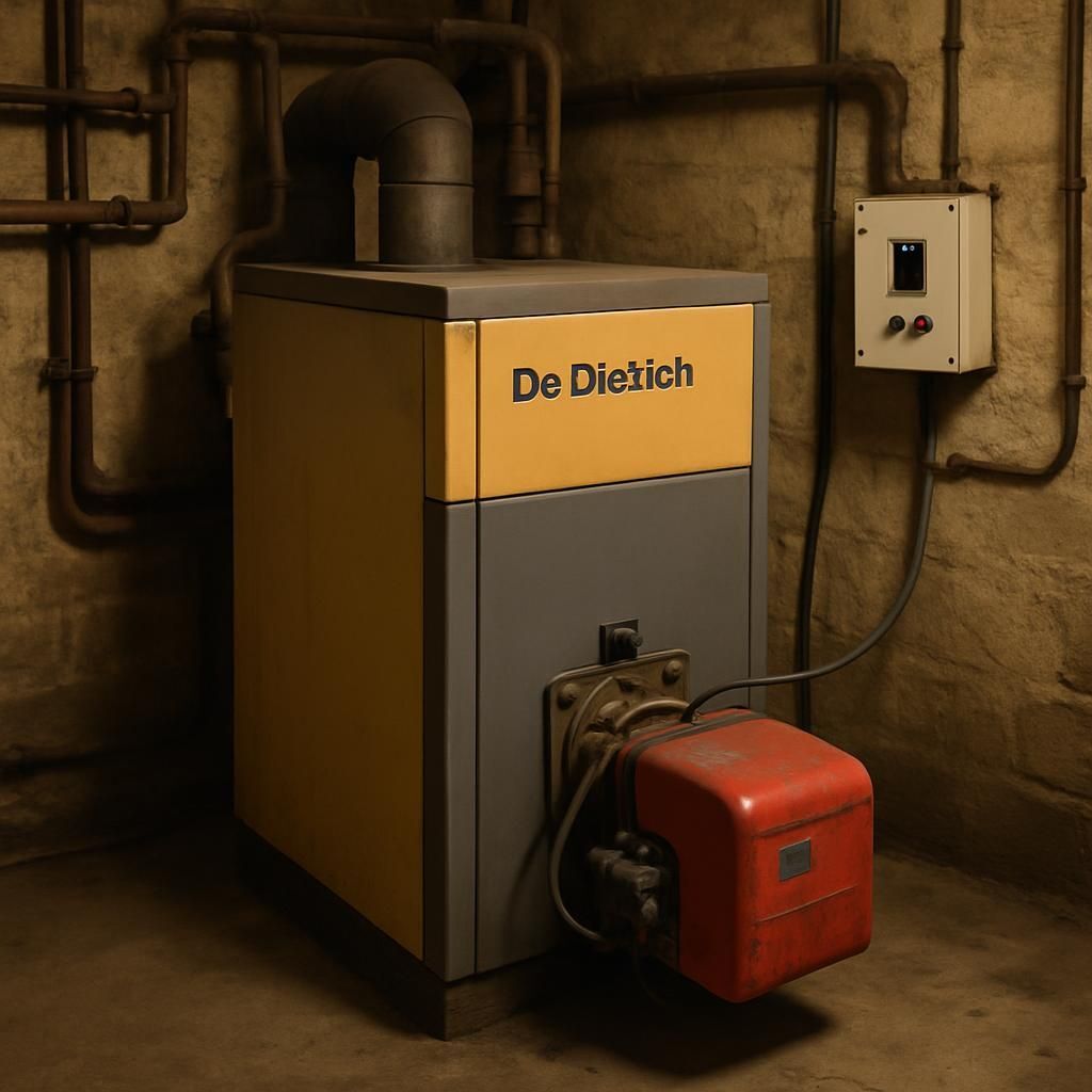 Découvrez la chaudière fioul De Dietrich année 1990, alliant performance et fiabilité pour chauffer votre habitation efficacement tout en maîtrisant votre consommation énergétique.